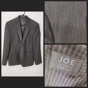 100% Wool Charcoal Gray Pinstripe Sports Coat Jacket Blazer | Joseph‎ Abboud 38S